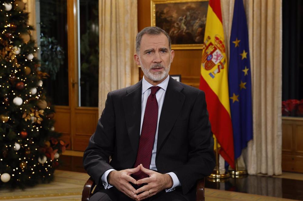 El rey Felipe VI pronuncia su tradicional discurso de Nochebuena, a 24 de diciembre de 2022 El