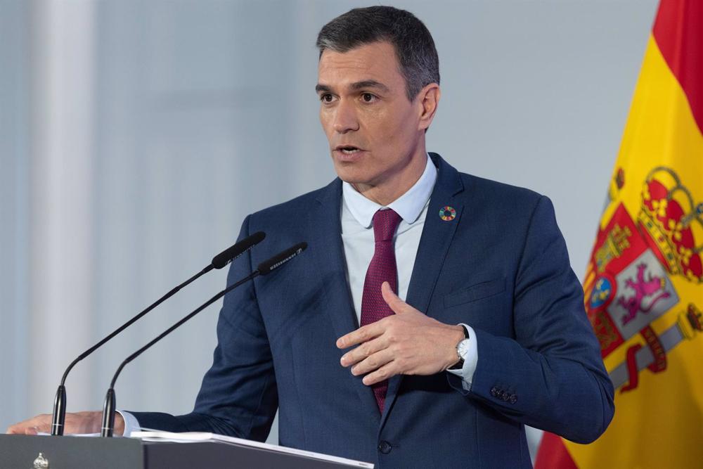 El presidente del Gobierno, Pedro Sánchez, comparece en rueda de prensa tras el último Consejo de Ministros, en el Complejo de la Moncloa, a 27 de diciembre de 2022, en Madrid (España). Durante su comparecencia, Sánchez ha hecho un balance político del añ El