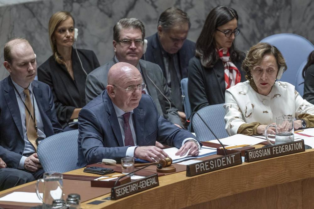 Archivo - El representante ruso ante Naciones Unidas, Vasili Nebenzia, durante una reunión del Consejo de Seguridad de la ONU Archivo