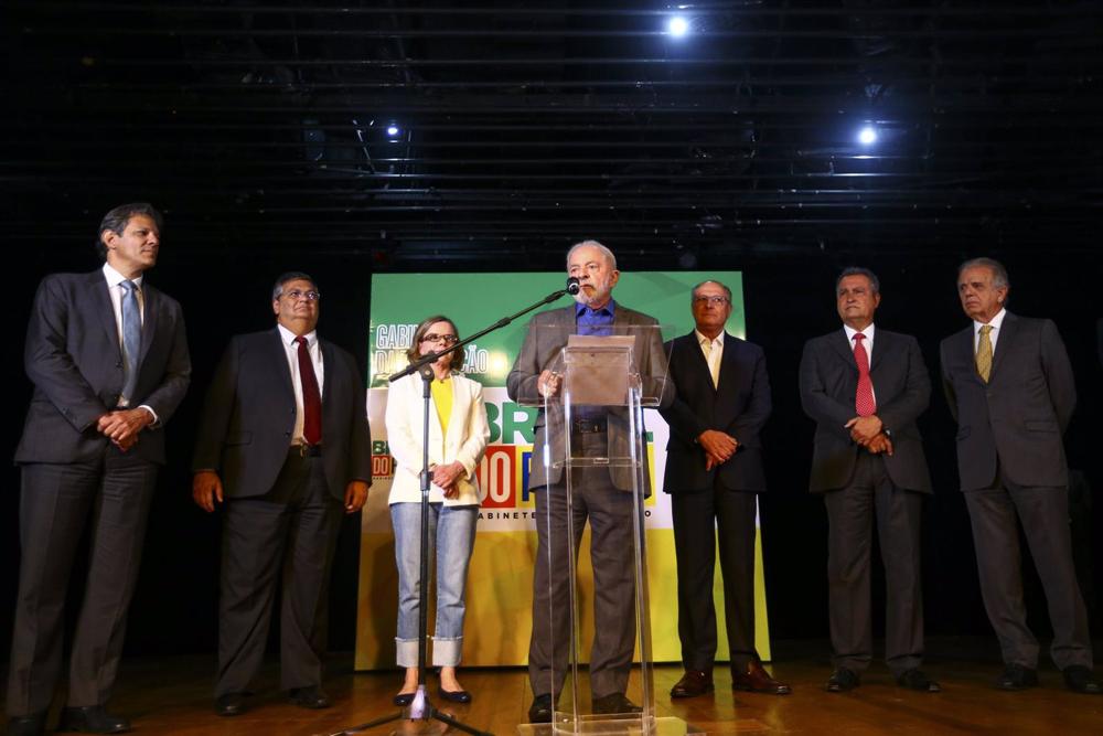 Il Presidente eletto del Brasile Luiz Inácio Lula da Silva alla nomina dei ministri del suo gabinetto a Brasilia. Il