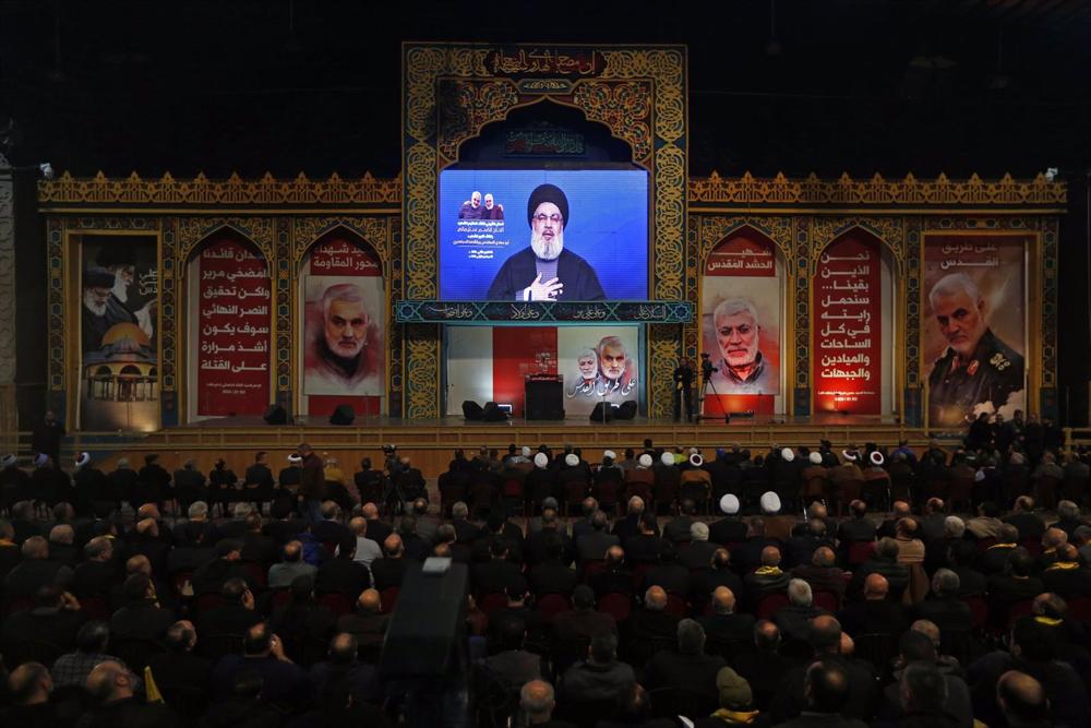 File - File image of Hezbollah leader Hassan Nasrallah. File