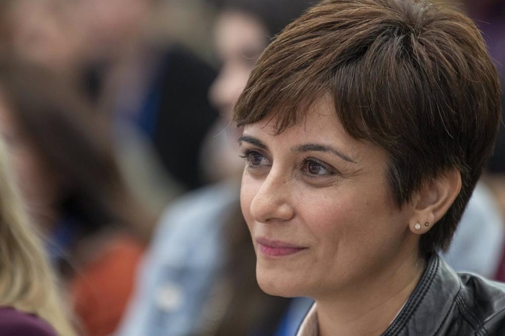 La ministra de Política Territorial y portavoz del Gobierno, Isabel Rodríguez, durante un acto en Ciudad Real, Castilla-La Mancha (España). La