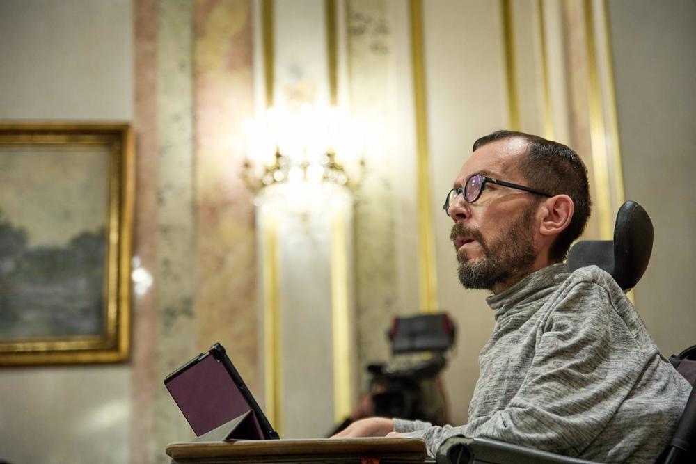 El portavoz de Unidas Podemos en el Congreso de los Diputados, Pablo Echenique. El