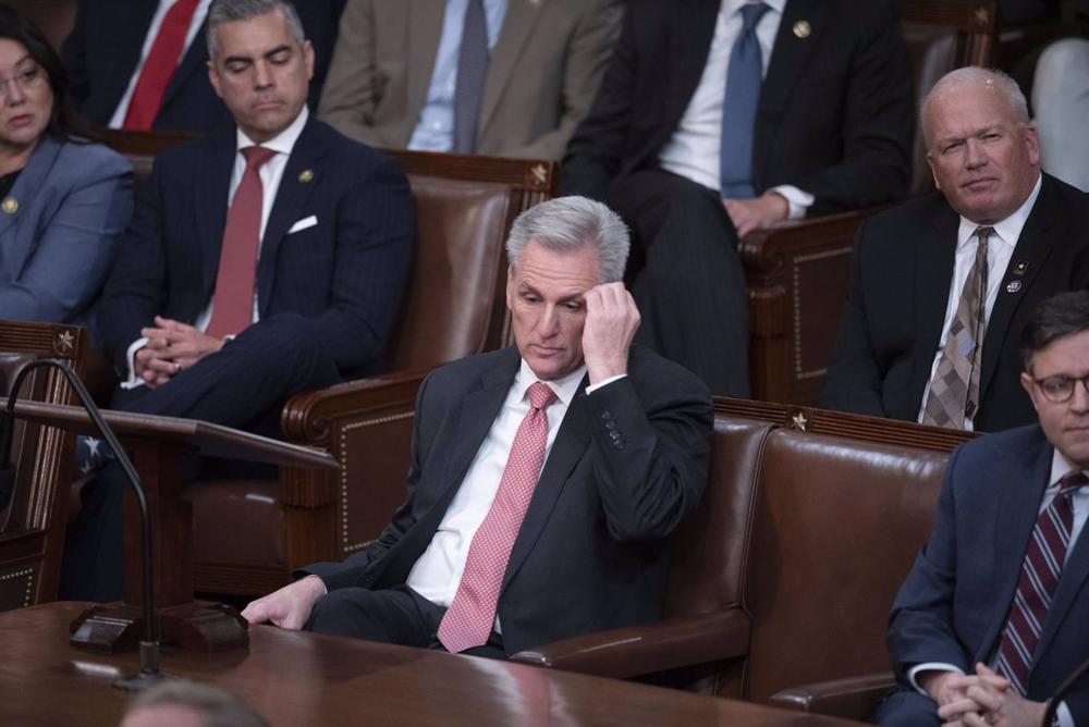 Der Führer der Republikaner im Repräsentantenhaus, Kevin McCarthy, bei der Wahl zum Sprecher des Repräsentantenhauses. Der