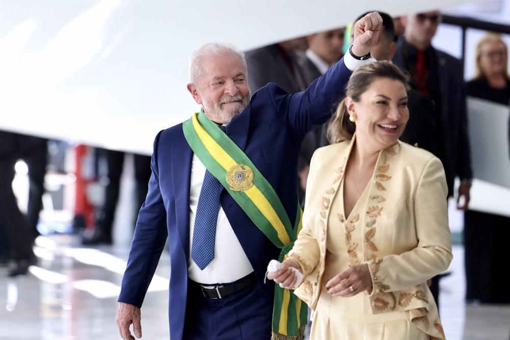Le président brésilien Luiz Inácio Lula da Silva lors de son investiture. Le