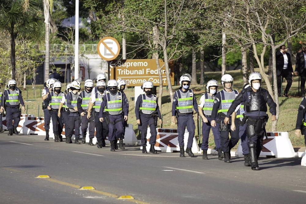 Police anti-émeute à Brasilia, Brésil Police