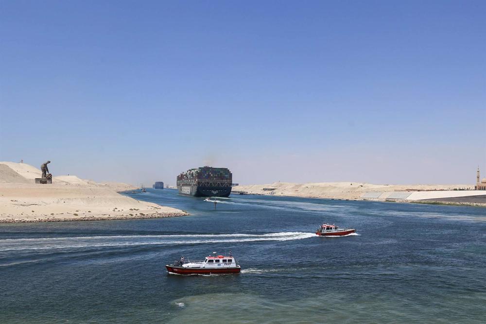 File - File image of the Suez Canal at Ismalia in Egypt. File