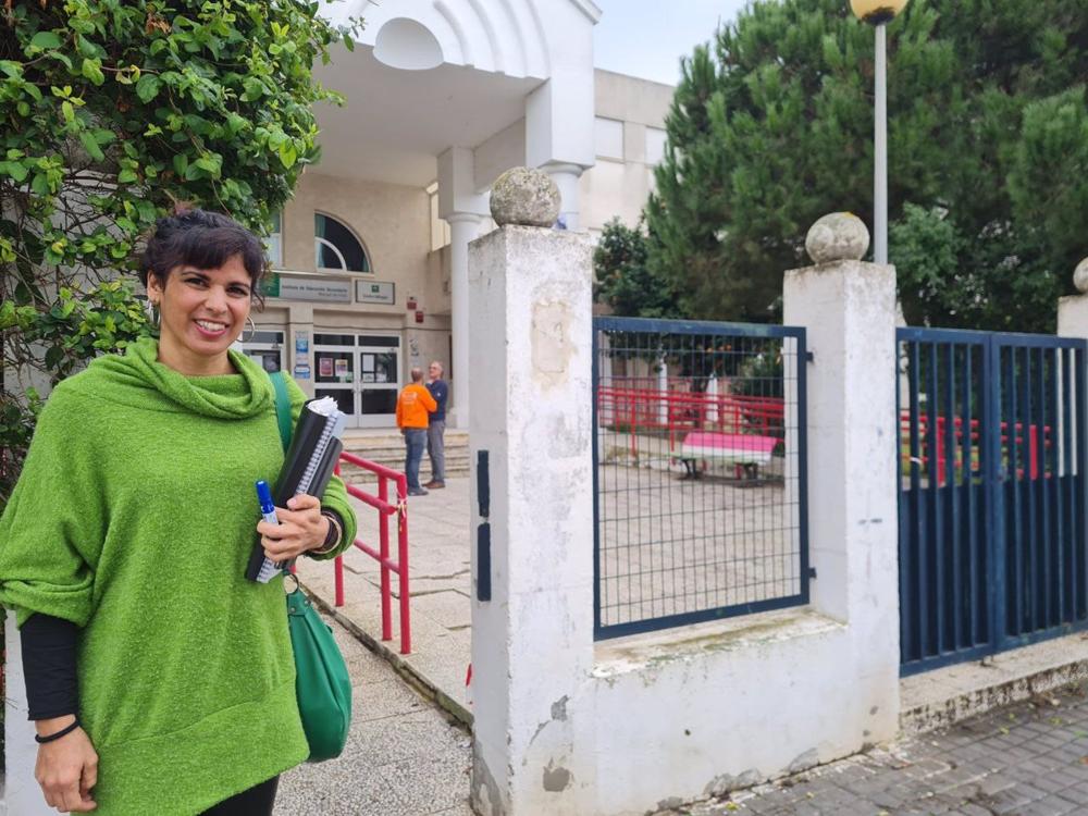 Teresa Rodríguez al regresar a su instituto Teresa