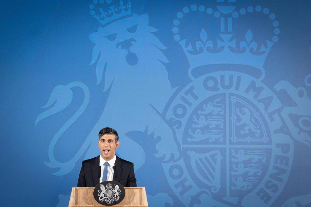 The Prime Minister of the United Kingdom, Rishi Sunak, in London The
