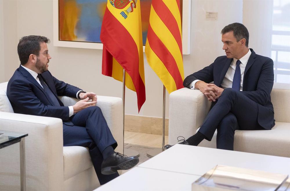 Archive - Aragonès and Sánchez meeting at the Moncloa in July Archive