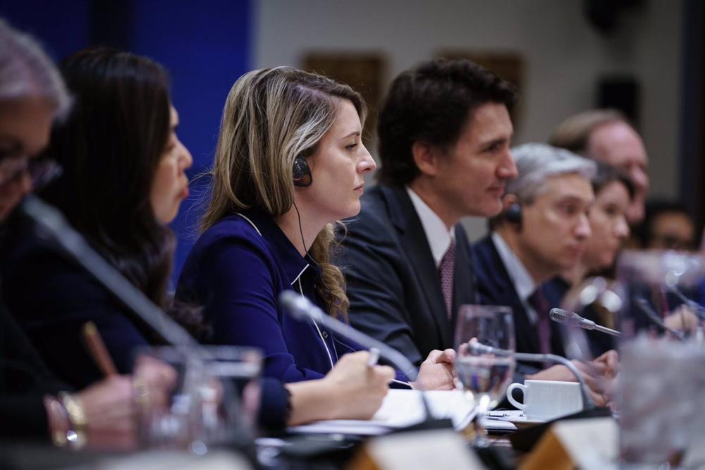 La ministre canadienne des Affaires étrangères Mélanie Joly avec le président canadien Justin Trudeau. La