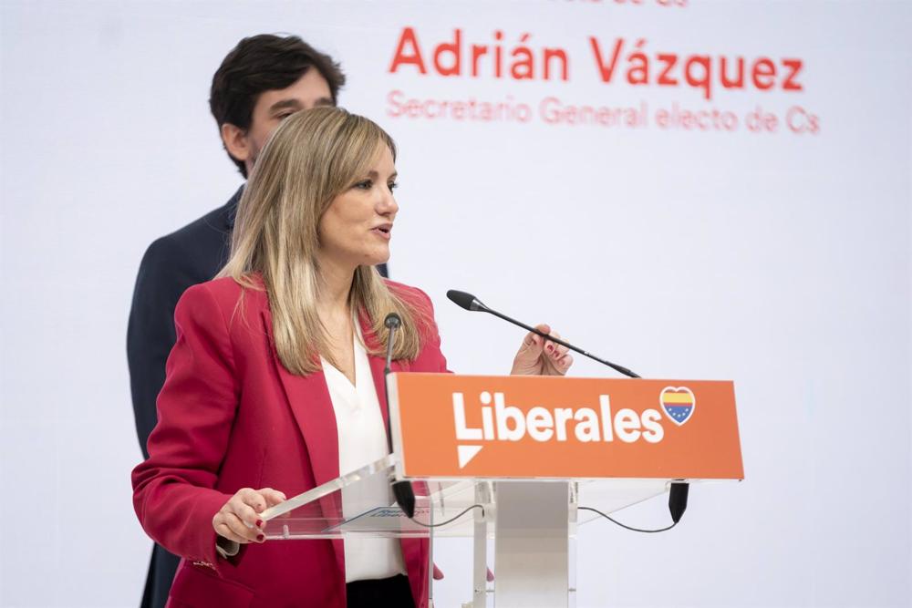 La nueva portavoz política de Ciudadanos, Patricia Guasp, ofrece una rueda de prensa de la candidatura ganadora de las primarias, en la sede nacional de Cs, a 13 de enero de 2023, en Madrid (España). La