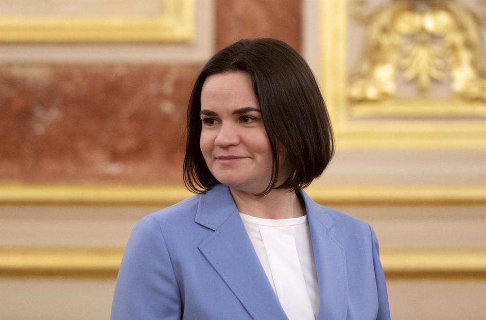 Archivo - La líder de la oposición democrática bielorrusa, Svetlana Tijanóvskaya, a su llegada al Congreso de los Diputados, en mayo de 2022 Archivo