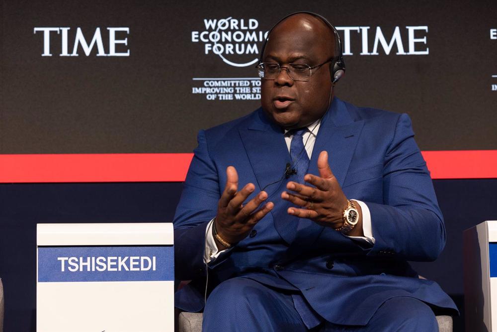 Le président Felix Tshisekedi de la République démocratique du Congo au Forum économique mondial de Davos. Le