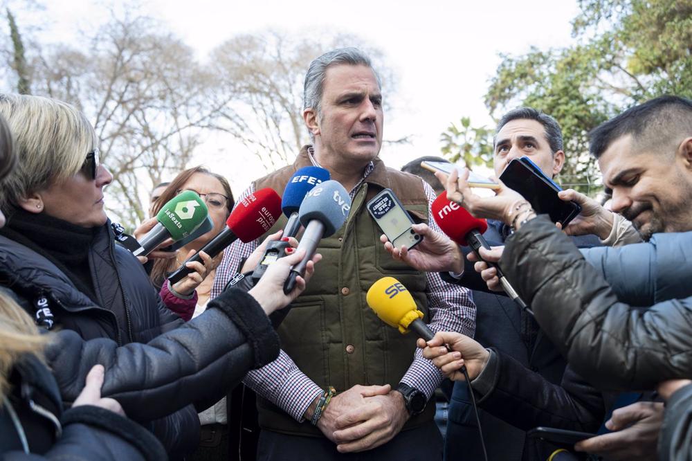 El vicepresidente de Vox, Javier Ortega, durante su visita a Castelló El