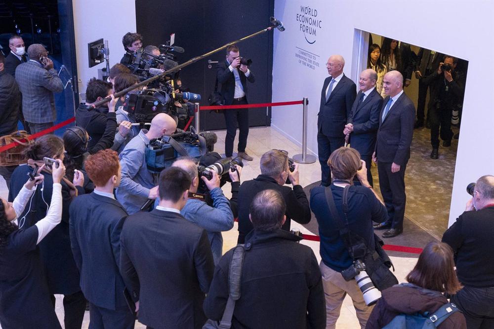 Olaf Scholz, chancelier allemand, au Forum économique mondial de Davos (Suisse) Olaf