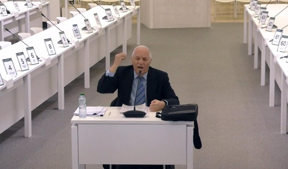 El catedrático Enrique Castillo Ron, durante el juicio del Alvia El