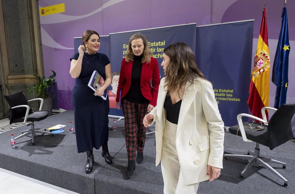 Irene Montero, Ángela Rodríguez y Victoria Rosell Irene