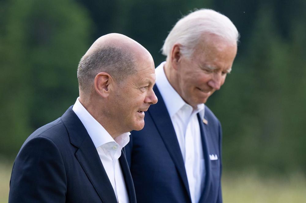 Archivo - El canciller de Alemania, Olaf Scholz, y el presidente de EEUU, Joe Biden. Archivo