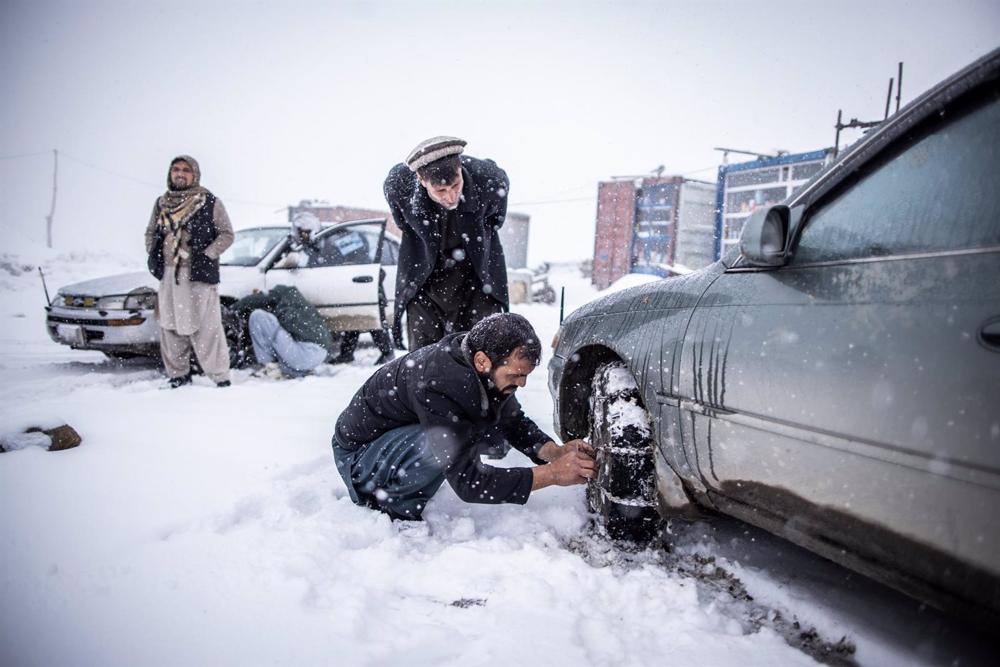 File - Archive image of winter in Afghanistan's Salang Pass. File
