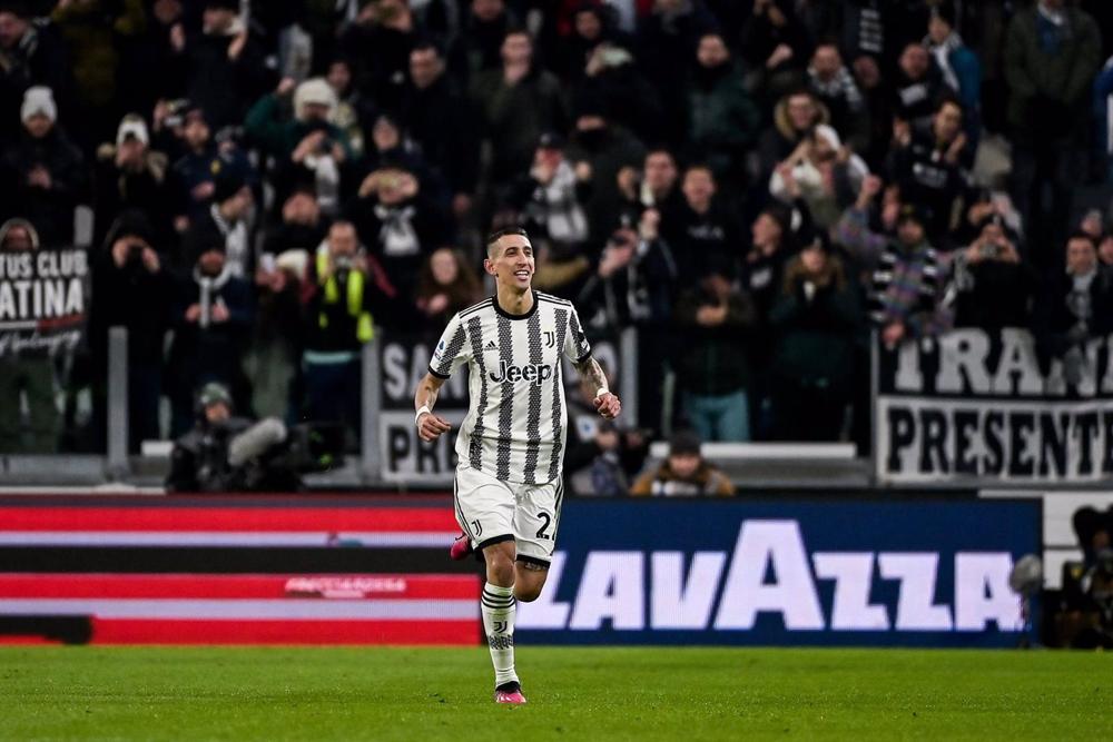 22 January 2023, Italy, Turin: Juventus' Angel Di Maria celebrates scoring his side's first goal during the Italian Serie A soccer match between Juventus and Atalanta at Juventus Stadium. Photo: Marco Alpozzi/LaPresse via ZUMA Press/dpa 22