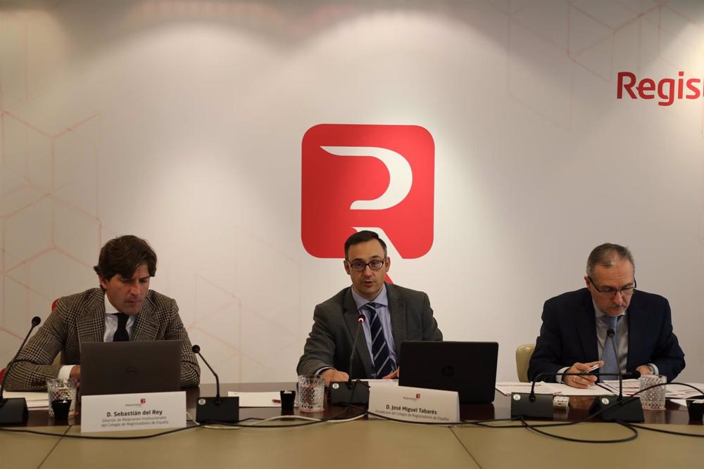 Presentación del informe 'Repercusiones empresariales de las medidas públicas de ayuda durante la pandemia', elaborado por el Colegio de Registradores. Presentación