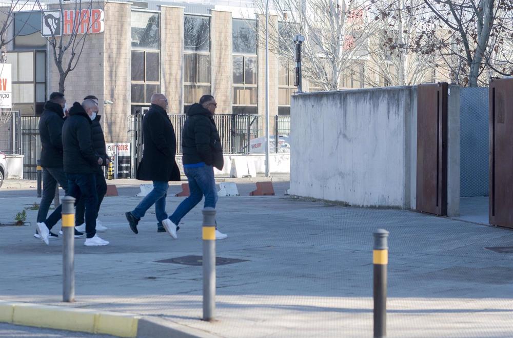 Frank Hannebuth (c), líder del grupo en Hannover y considerado como uno de los principales dirigentes de los 'Hells Angels' en Europa, vuelve, tras parar a comer, a un juicio en la Audiencia Nacional de San Fernando de Henares, a 23 de enero de 2023, en S Frank