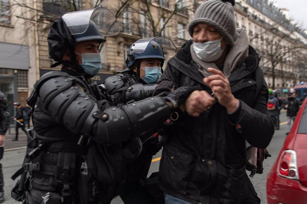 File - Riots during a demonstration of the 'yellow vests', in Paris (France) on January 30, 2021 (File). File
