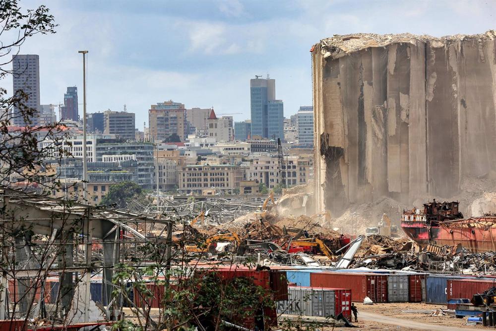 File - Material damage caused by the explosion on August 4, 2020 in the port of Lebanon's capital Beirut. File