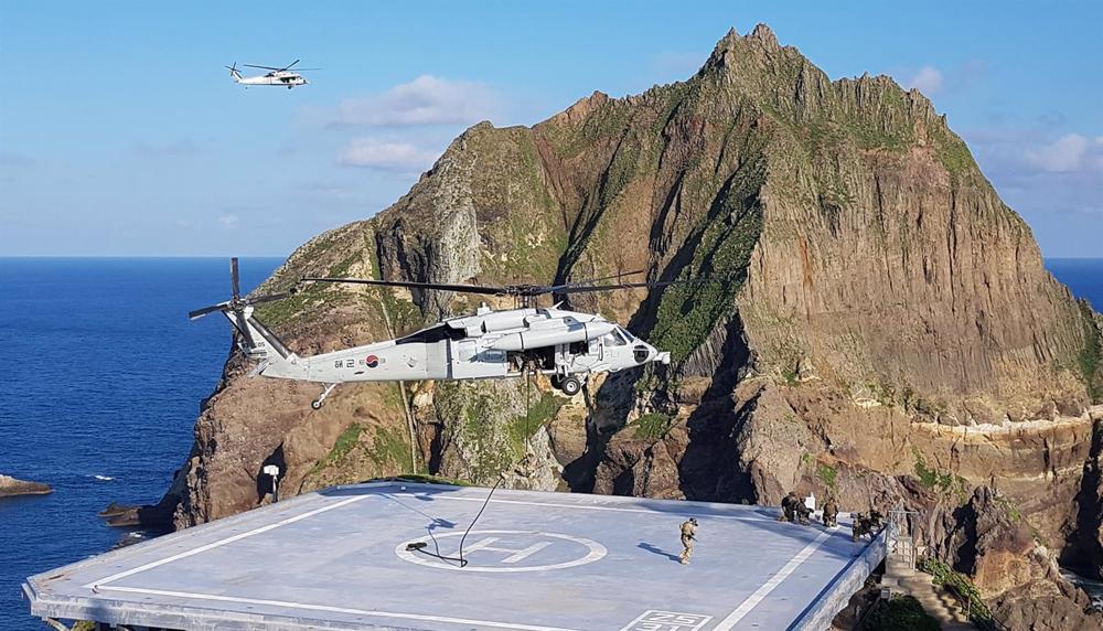 File - File image of a military exercise in the Dokdo Islands. File
