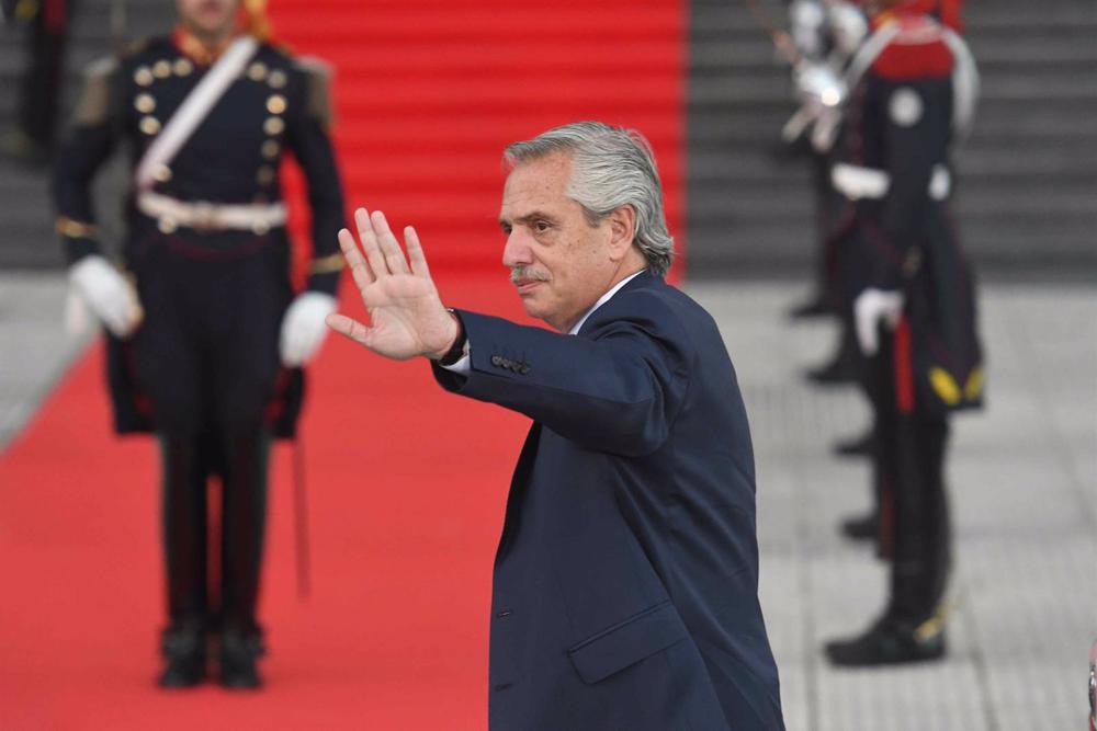 Der Präsident von Argentinien, Alberto Fernández Der