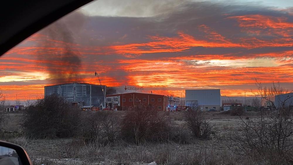 Imagen del fuego que ha afectado a Cascajares Imagen