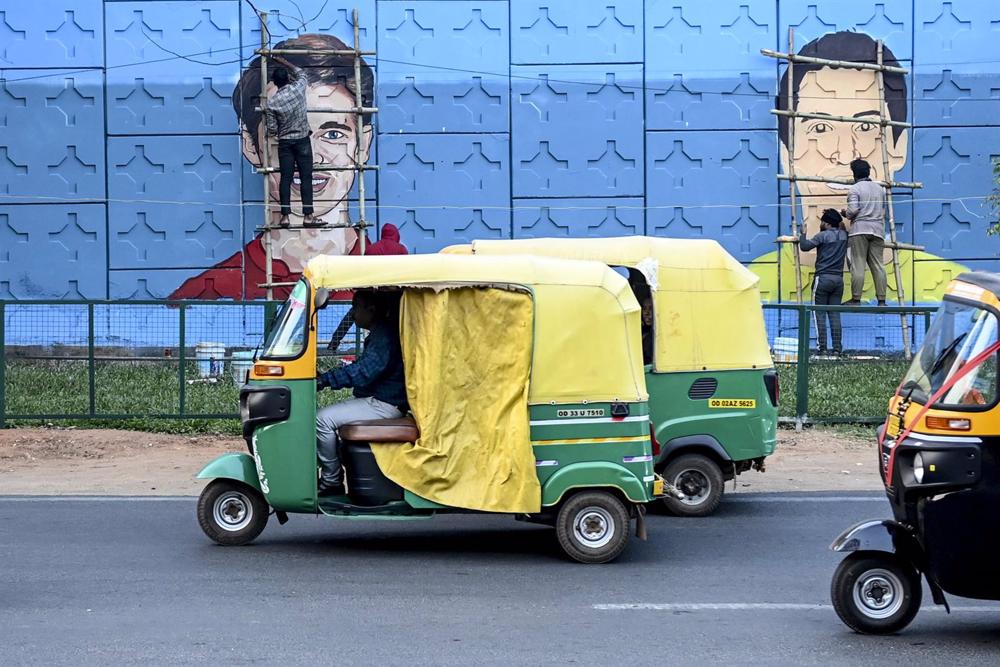Uma rua em Odisha, Índia Uma
