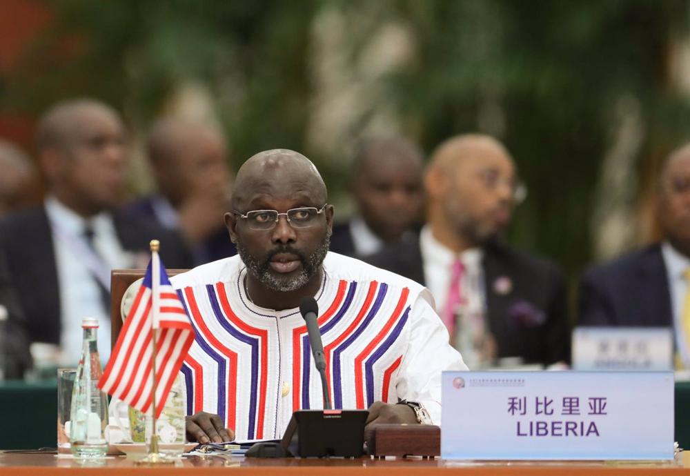Archivio - Il presidente liberiano George Weah a Pechino, in Cina. Archivio