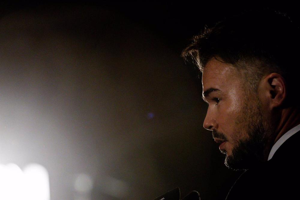 El portavoz de ERC en el Congreso, Gabriel Rufián. El
