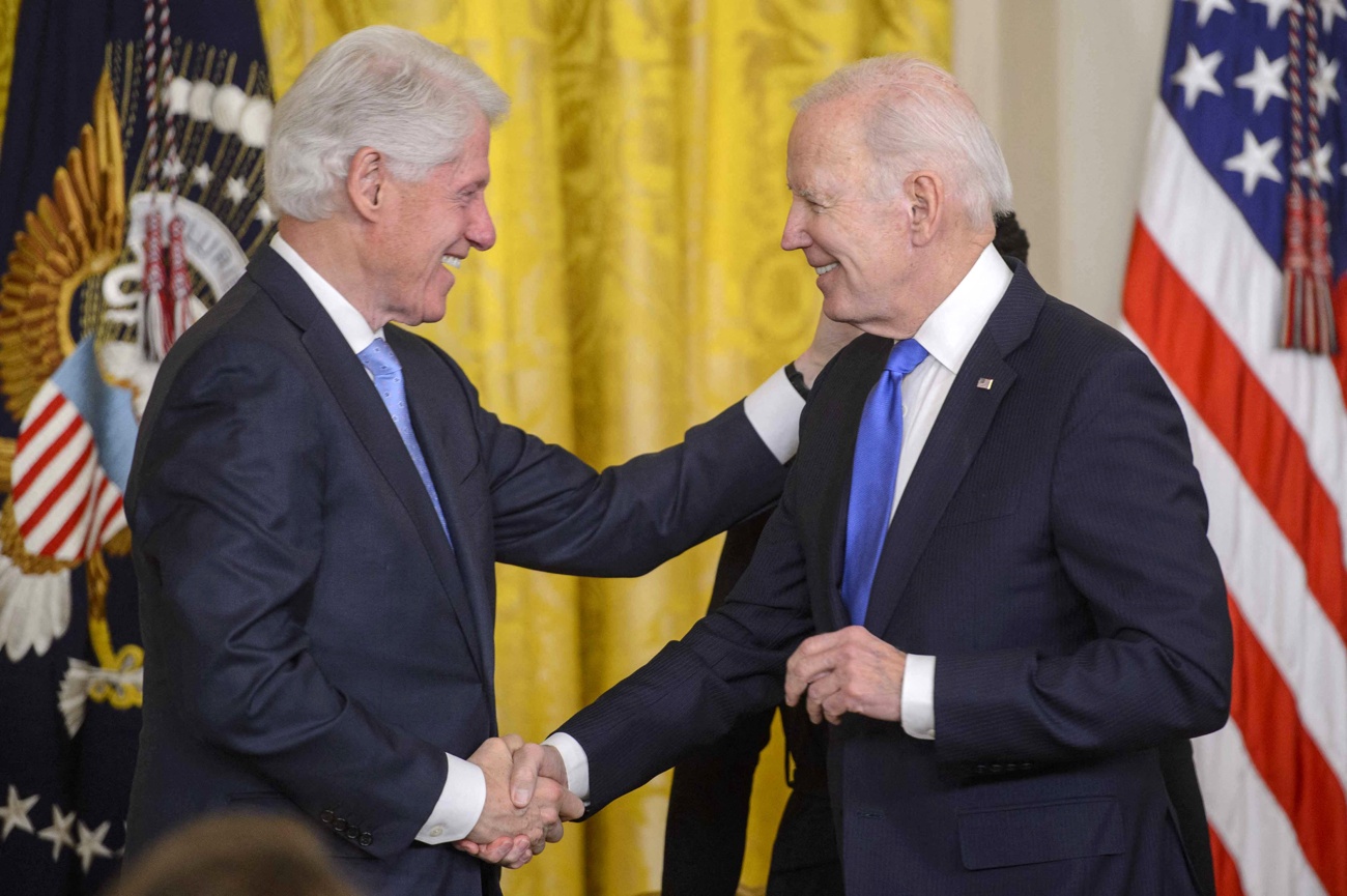 Bill Clinton e Joe Biden alla Casa Bianca