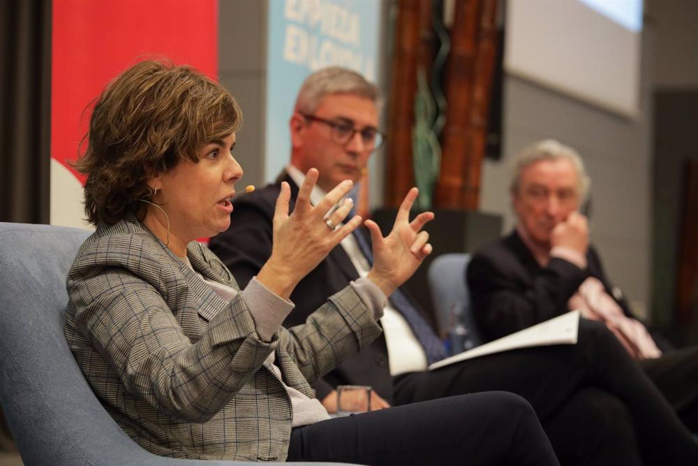 Soraya Sáenz de Santamaría, exvicepresidenta del Gobierno de España, en el encuentro Diálogos para el Desarrollo Soraya