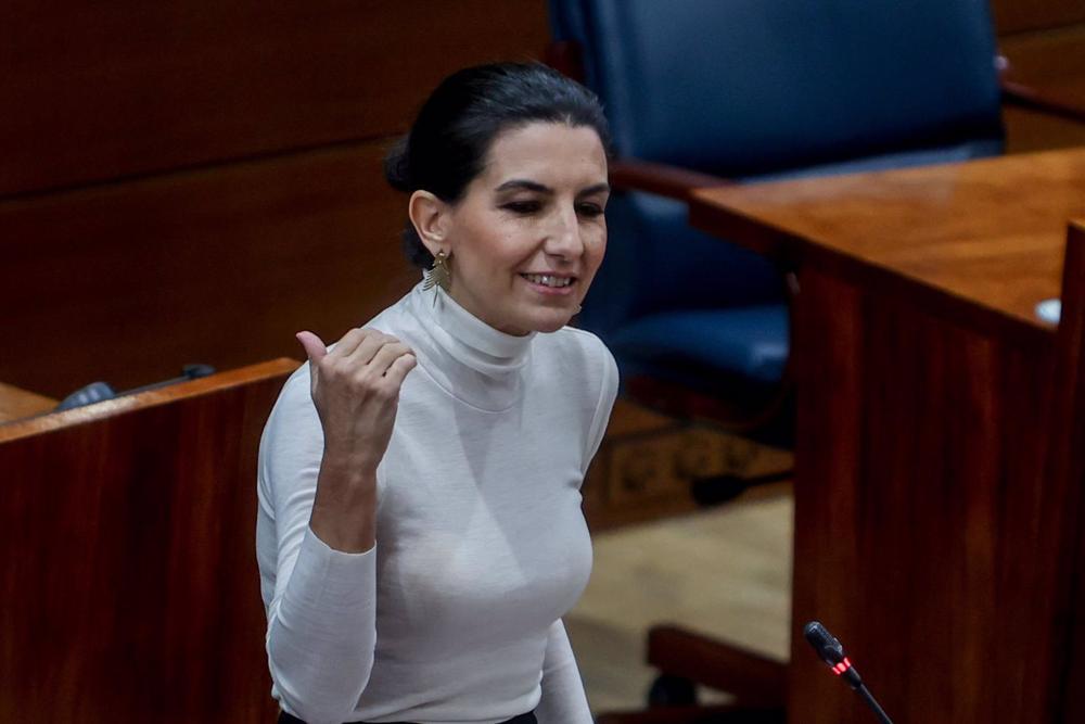 Archivo - La portavoz de Vox en la Asamblea, Rocío Monasterio, interviene durante una sesión plenaria en la Asamblea de Madrid. Archivo. Archivo