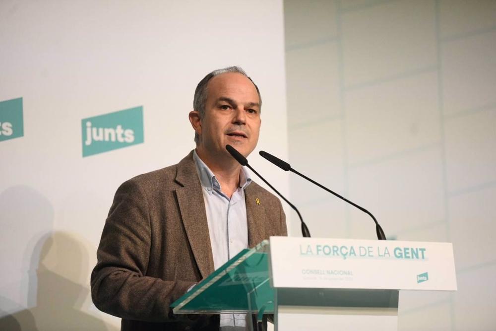Jordi Turull en el Consell Nacional de Junts este sábado Jordi