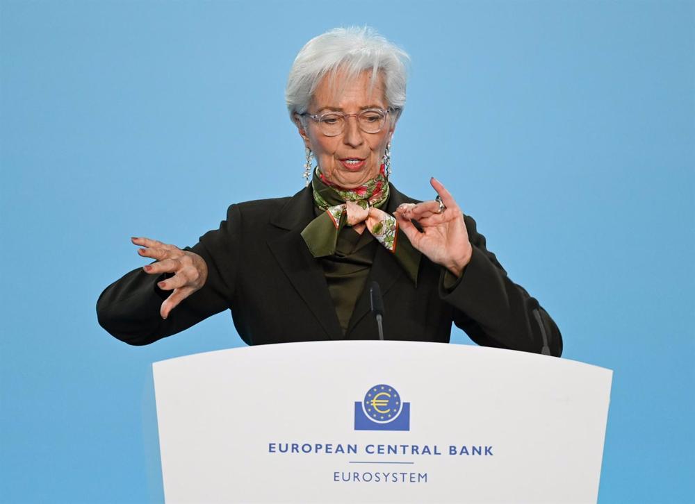 02 February 2023, Hesse, Frankfurt/Main: Christine Lagarde, President of the European Central Bank (ECB), speaks during a press conference at ECB headquarters. The European Central Bank (ECB) raised its key interest rate by 50 basis points to 3\% on Thur 02