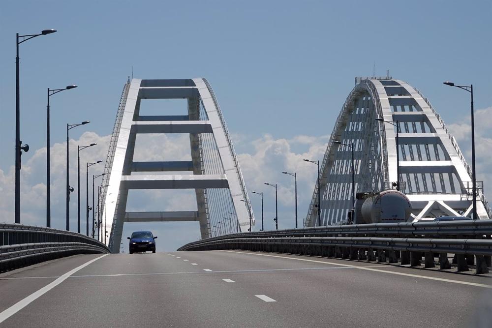 File - File image of the Kerch Bridge, which connects Russia to the Crimean peninsula, annexed in 2014. File