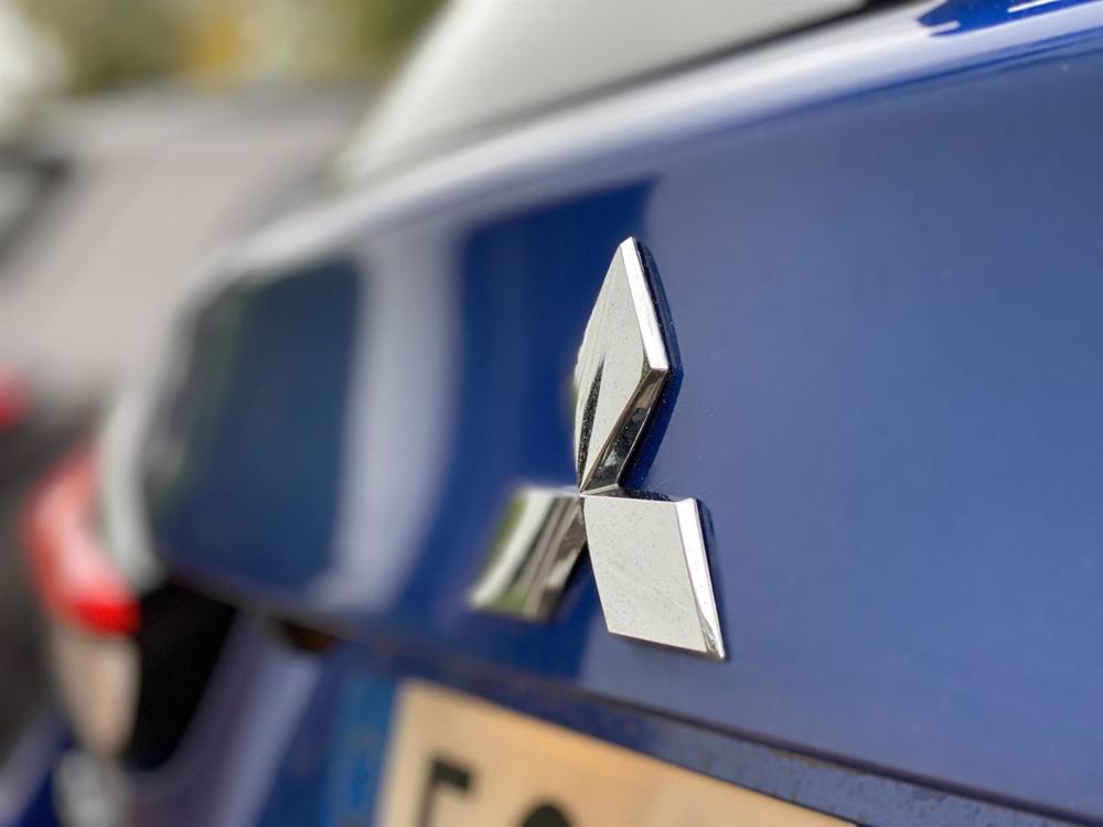 File - Mitsubishi logo of a car. File