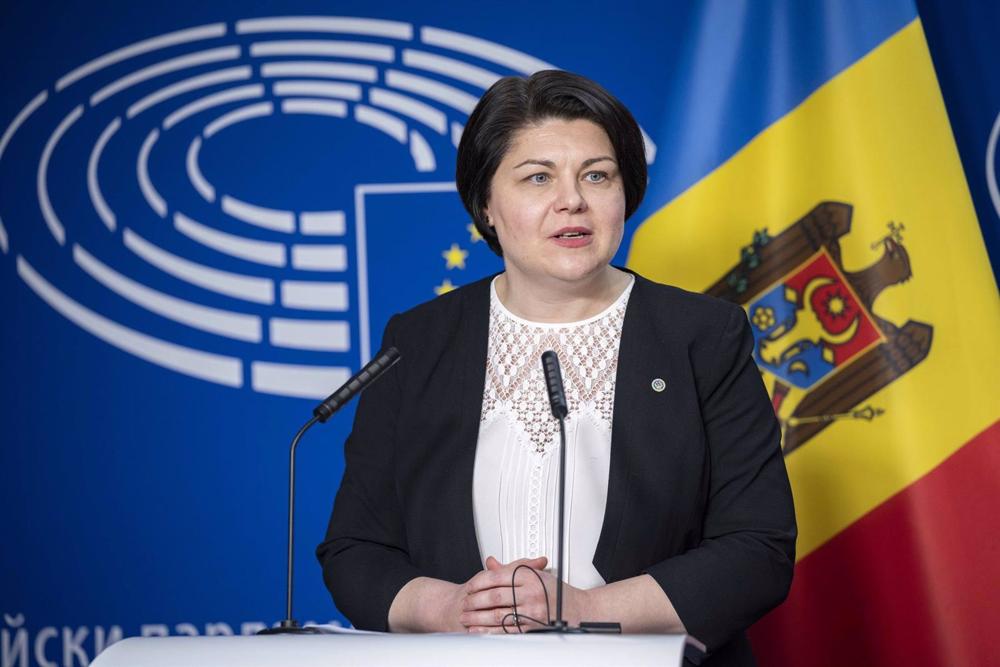 A primeira-ministra da Moldávia Natalia Gavrilita no Parlamento Europeu A