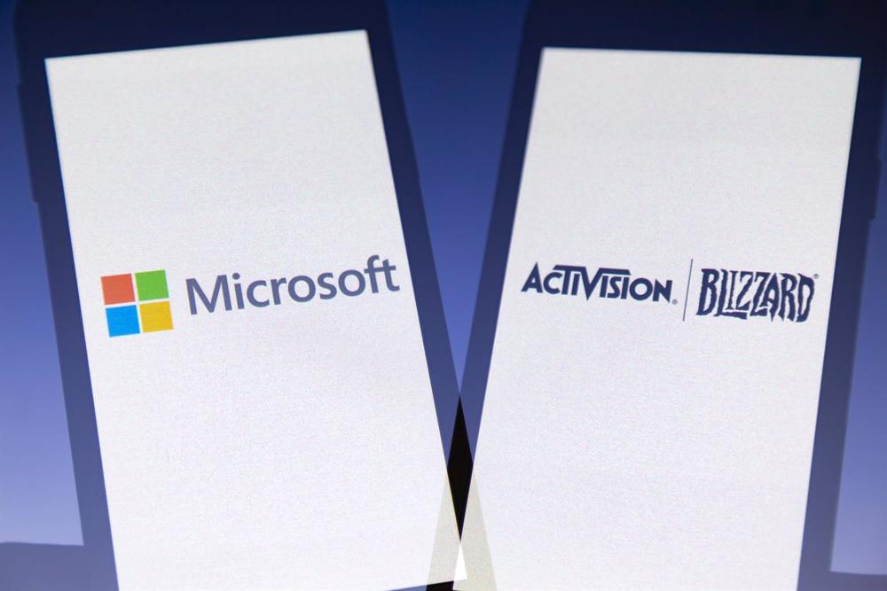 Archiv - Activision Blizzard- und Microsoft-Logos. Archiv
