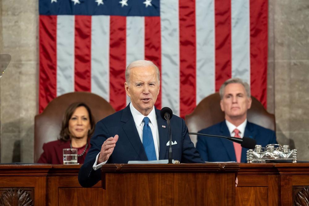 US-Präsident Joe Biden während seiner Rede zur Lage der Nation. US-Präsident