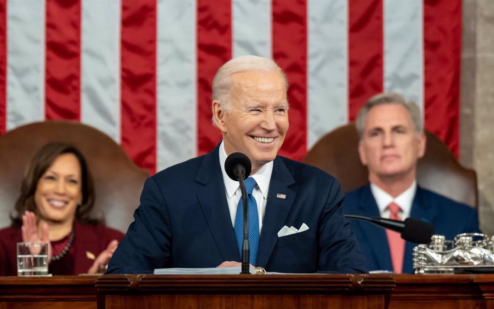 Le président américain Joe Biden lors de son discours sur l'état de l'Union. Le