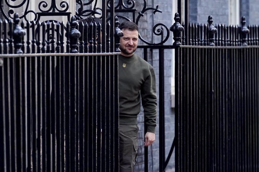 Le président ukrainien Volodimir Zelenski lors de sa visite officielle au Royaume-Uni. Le