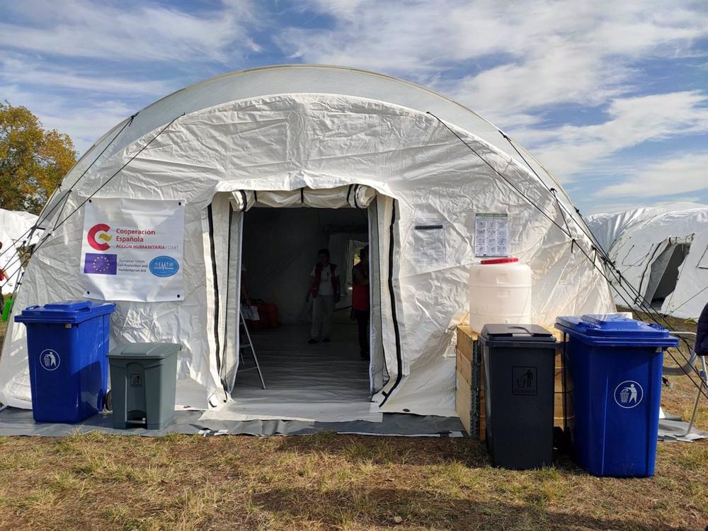 Archivo - Instalaciones del equipo START durante el simulacro realizado en Torrejón de Ardoz (Madrid) Archivo