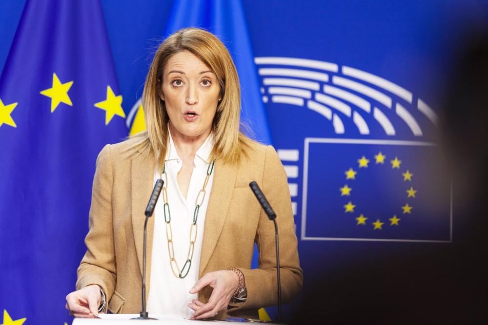 A Presidente do Parlamento Europeu, Roberta Metsola A