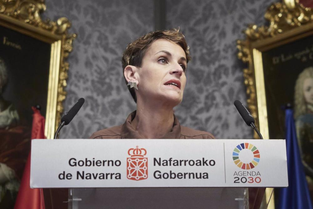 Archivo - La presidenta de Navarra, María Chivite. Archivo